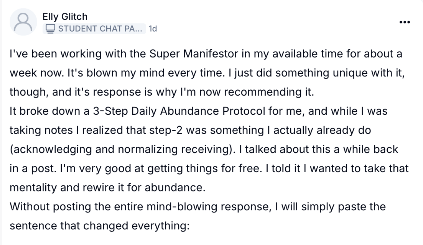 Super Manifestor AI student review 4